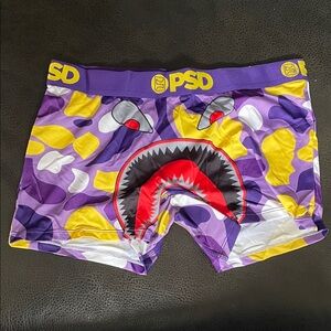 PSD Purple and Yellow Graphic Boxer Briefs